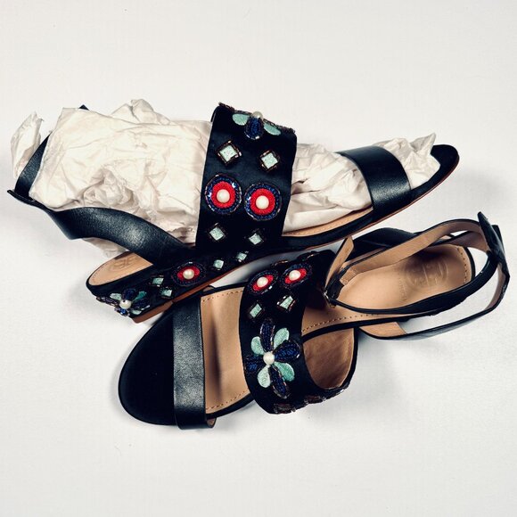 Tory Burch “ESTELLA” Crystal Wedge Sandal Size 8 NWT - Picture 4 of 7